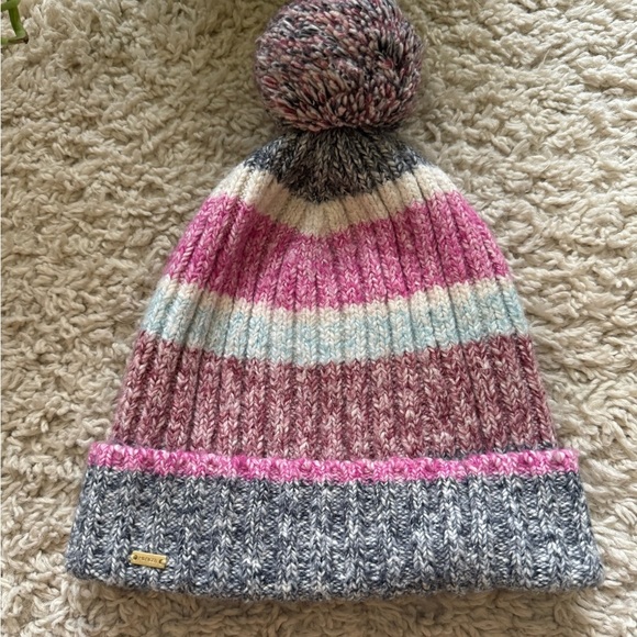 Tommy Hilfiger Woven Knit Multicolor Pom Pom Beanie - Picture 3 of 7